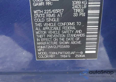 2020 Nissan Rogue S Intelligent Awd from USA, damaged, VIN KNMAT2MV2LP511489